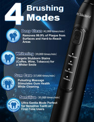 DrYadent Sonic Electric Toothbrush, USB-C Fast Charging, IPX7 Waterproof, 6 Replacement Brush Heads, 4 Smart Modes for Sensitive Care