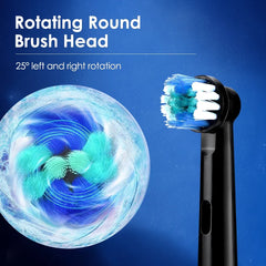5-Mode Electric Rotary Toothbrush, Waterproof Rechargeable Toothbrush with Timer and USB Charging | Color: 4 Heads B