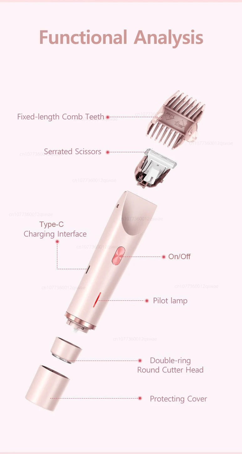 Electric Shaver for Women – Dual-Head Razor & Trimmer for Legs, Underarms, Bikini Line & Body Hair Removal