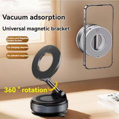 Magnetic Phone Holder with Vacuum Suction – Foldable & Adjustable Car Mount with Non-Slip Base for Busy Commuters