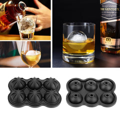 Large Silicone Ice Ball Mold – 6-Cavity Sphere Ice Cube Tray for Whiskey, Cocktails, Wine, and Party Bar Accessories