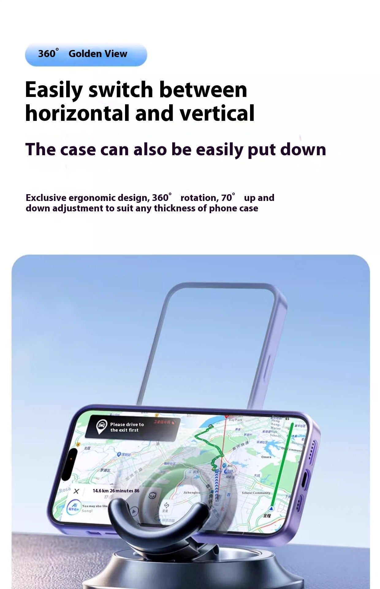 Magnetic Phone Holder with Vacuum Suction – Foldable & Adjustable Car Mount with Non-Slip Base for Busy Commuters