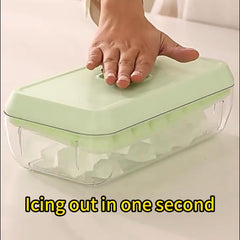 32-Grid Silicone Ice Cube Tray with Lid & Scoop – Easy-Release Ice Maker Storage Box for Whiskey, Cocktails, and DIY Summer Drinks