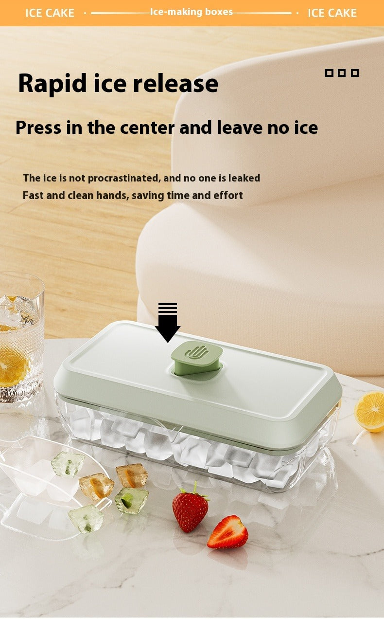 32-Grid Silicone Ice Cube Tray with Lid & Scoop – Easy-Release Ice Maker Storage Box for Whiskey, Cocktails, and DIY Summer Drinks