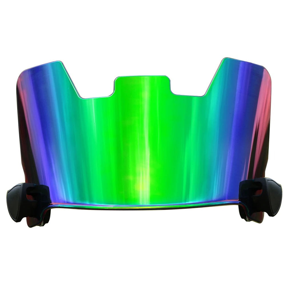Universal Fit Football Helmet Visor – Chrome Anti-Fog Eye Shield for Adult & Youth Helmets – Durable Visor for American Football and Rugby  (REVO green)