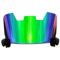 Universal Fit Football Helmet Visor – Chrome Anti-Fog Eye Shield for Adult & Youth Helmets – Durable Visor for American Football and Rugby  (REVO green)