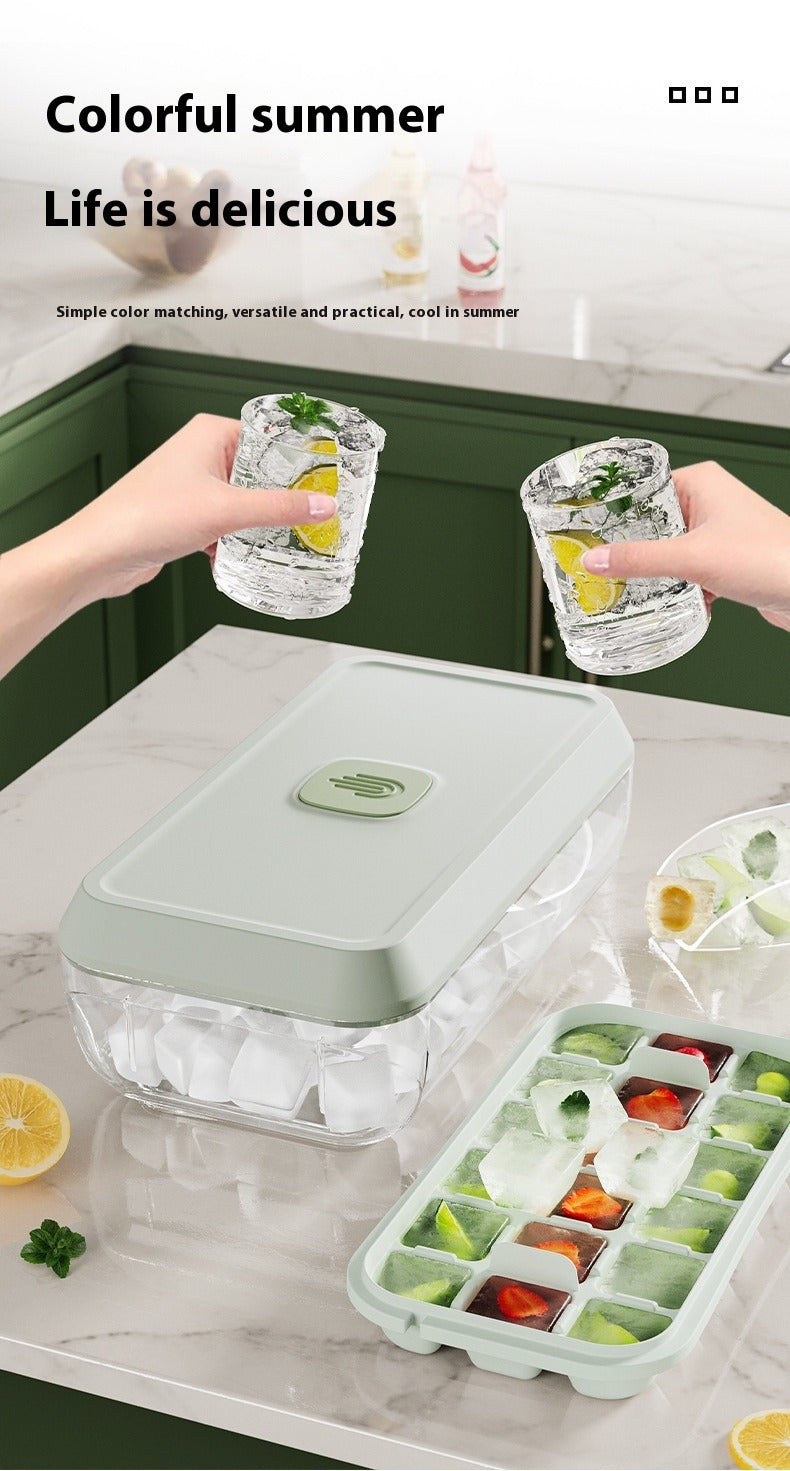 32-Grid Silicone Ice Cube Tray with Lid & Scoop – Easy-Release Ice Maker Storage Box for Whiskey, Cocktails, and DIY Summer Drinks