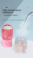 3-in-1 Portable Dog Water Bottle with Food Container & Waste Bag Dispenser – Multi-Functional Pet Travel Cup (Cherry Blossom Pink)