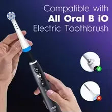 Compatible with Oral-B iO Series 3–10 Ultimate Clean Electric Toothbrush Replacement Heads with Covers, 8-Pack