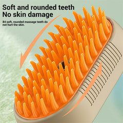 3-in-1 Electric Pet Steam Brush – Grooming Comb with Spray Function for Cats & Dogs, Hair Removal & Massage Tool (Light Purple)