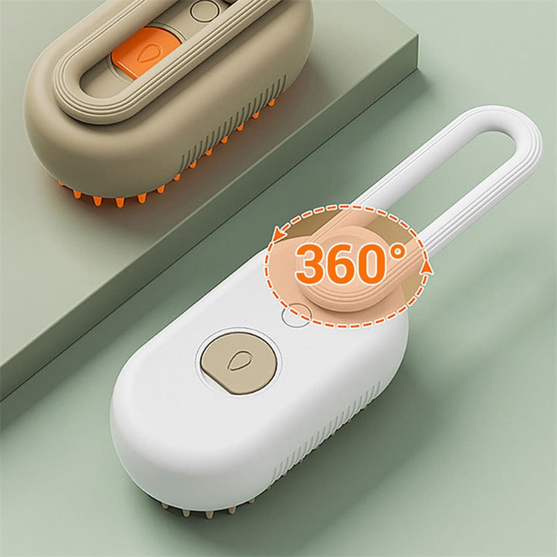 3-in-1 Electric Pet Steam Brush – Grooming Comb with Spray Function for Cats & Dogs, Hair Removal & Massage Tool (Light Purple)