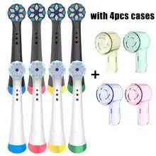 Compatible with Oral-B iO Series 3–10 Ultimate Clean Electric Toothbrush Replacement Heads with Covers, 8-Pack