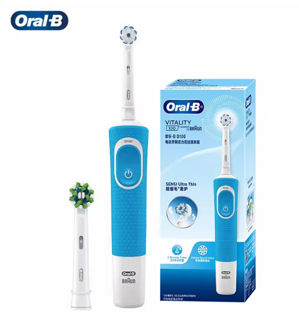 Oral-B D100 Electric Toothbrush, 2D Vitality Cleaning, Waterproof with Timer and Inductive Charger