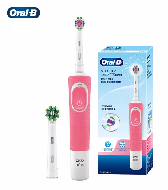 Oral-B D100 Electric Toothbrush, 2D Vitality Cleaning, Waterproof with Timer and Inductive Charger