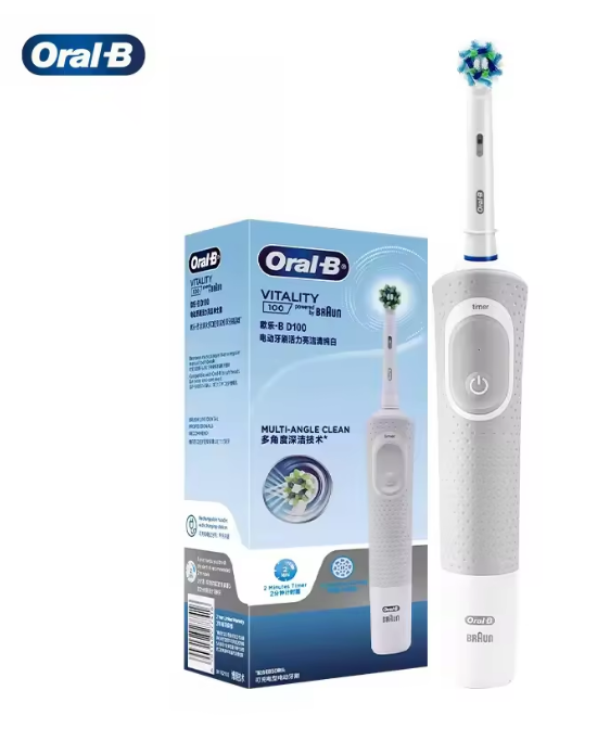 Oral-B D100 Electric Toothbrush, 2D Vitality Cleaning, Waterproof with Timer and Inductive Charger