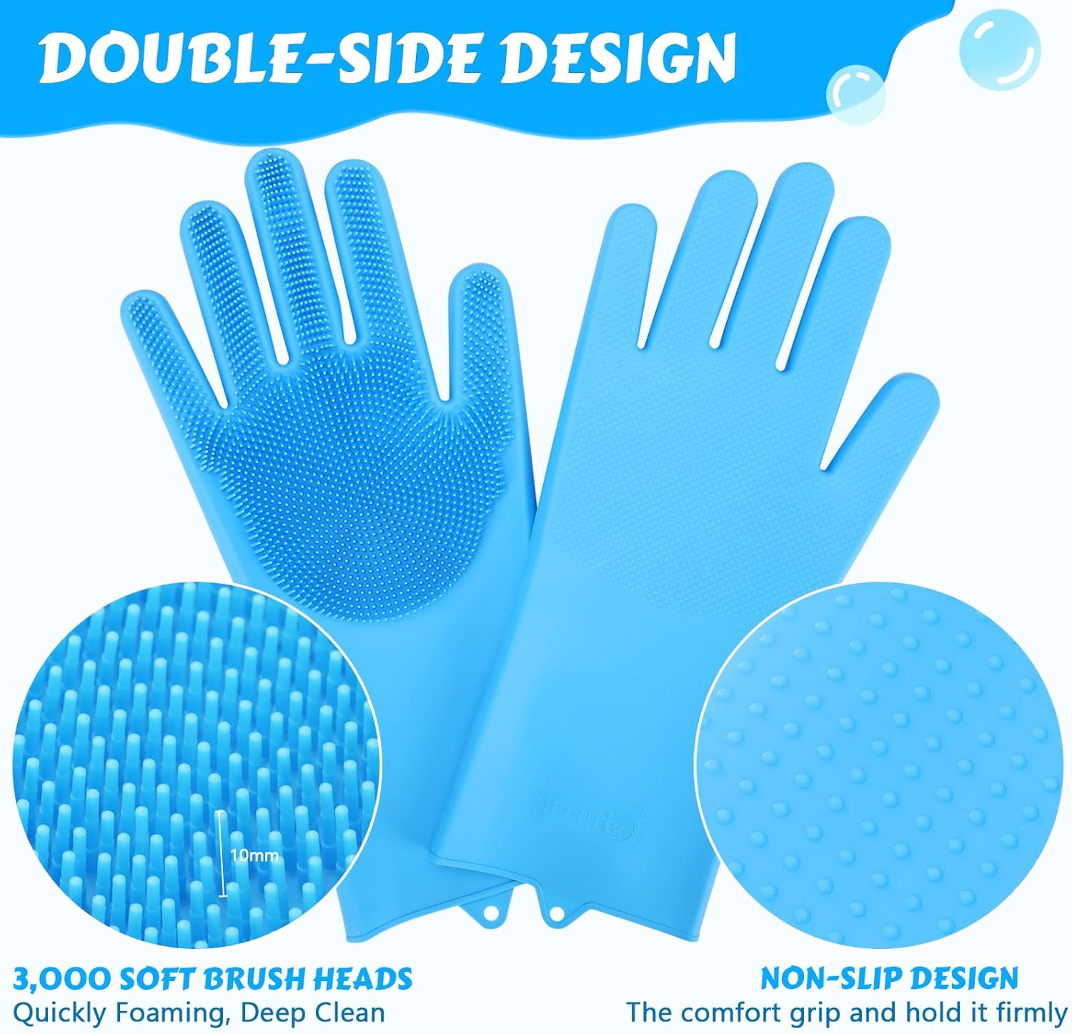Pecute Silicone Dog Washing & Grooming Gloves – Heat-Resistant, Multifunctional Bath & Massage Gloves for Dogs and Cats