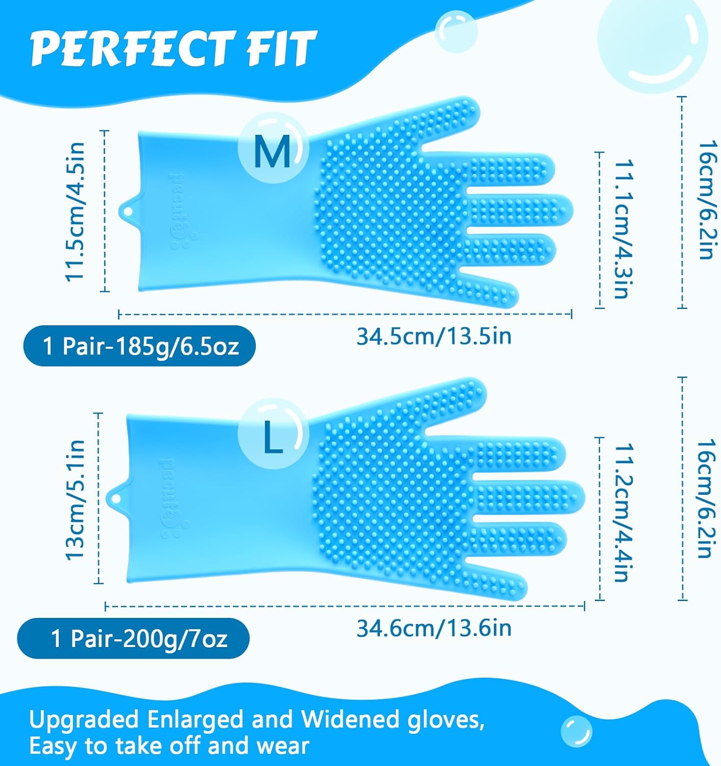 Pecute Silicone Dog Washing & Grooming Gloves – Heat-Resistant, Multifunctional Bath & Massage Gloves for Dogs and Cats