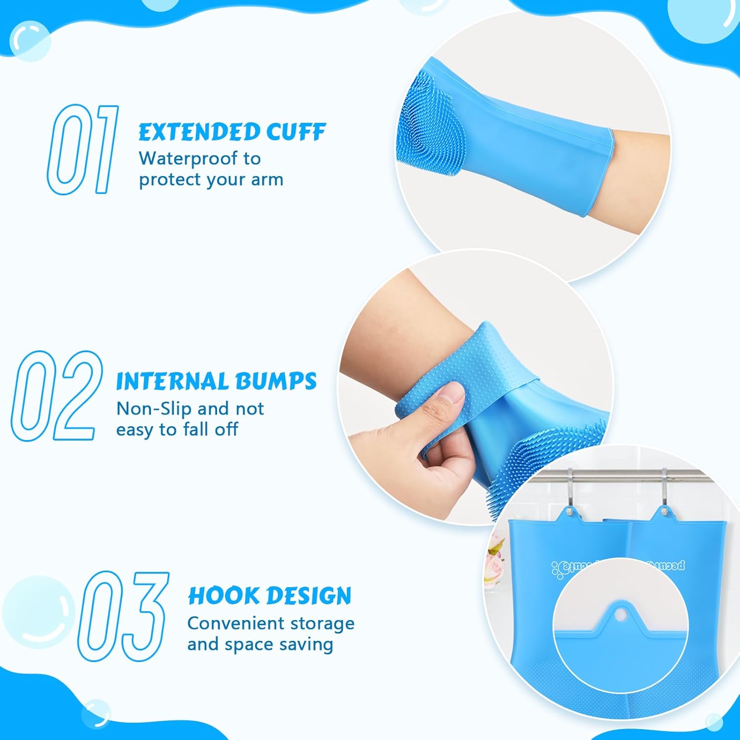 Pecute Silicone Dog Washing & Grooming Gloves – Heat-Resistant, Multifunctional Bath & Massage Gloves for Dogs and Cats