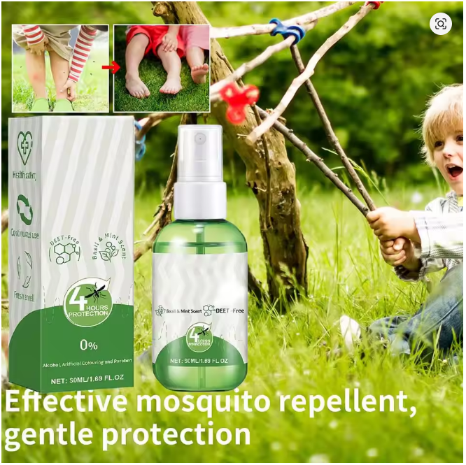 50ml Natural Mosquito Repellent Body Spray – DEET-Free, Travel-Size Insect Protection
