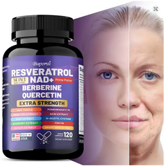 Resveratrol NAD+ Berberine & Quercetin – Anti-Aging, Antioxidant, Metabolism Support & Nerve Protection