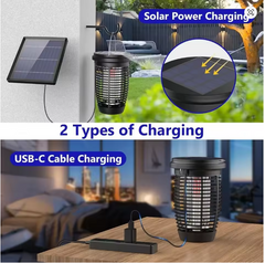 Solar Bug Zapper 2-in-1 – 4500V Indoor/Outdoor Mosquito Killer Lamp & Fly Trap, Solar Powered with Rechargeable Battery