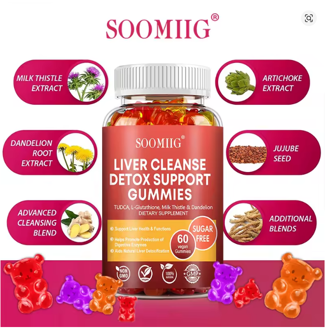 SOOMIIG Liver Cleanse & Detox Gummies – With Milk Thistle Extract for Liver Support, Detoxification & Purification