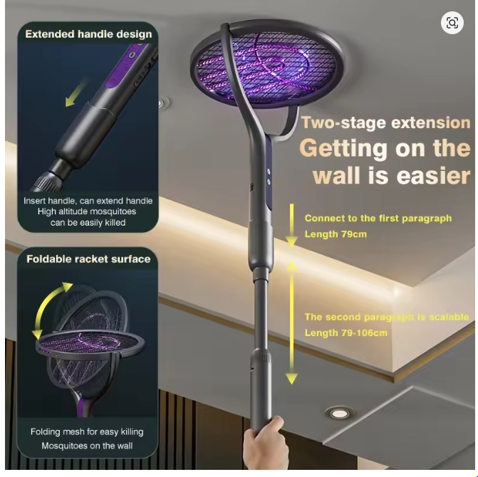Xiaomi 2-in-1 Electric Mosquito Swatter & Killer Lamp – Retractable Indoor/Outdoor Mosquito Trap and Zapper