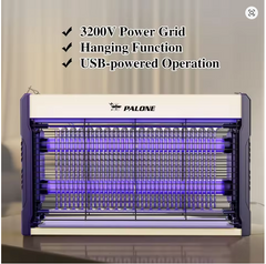Electric Bug Zapper 3200V – Indoor Mosquito and Insect Killer with Hanging Chain & Removable Collection Tray